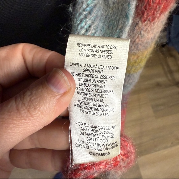 Anthropologie Moth Mohair Blend Rainbow Sleeveless Cardigan, Size XS/S - Picture 7 of 8